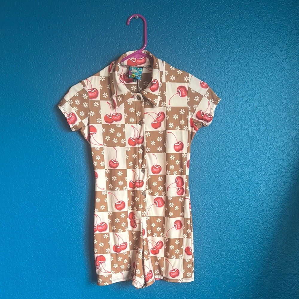 Omighty Cherry Print Romper